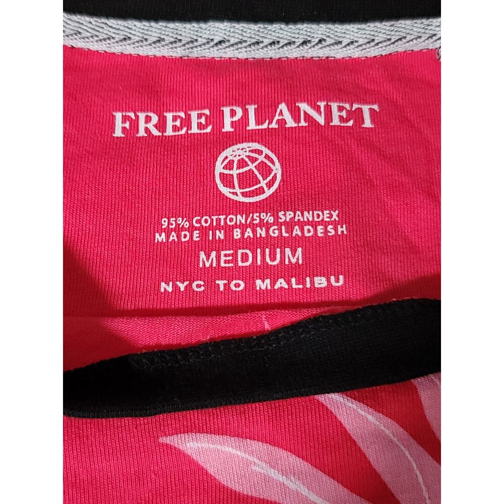 Free Planet Tropical Parrot Pink Short Sleeve Crew Neck Men's Size Medium - Picture 5 of 7